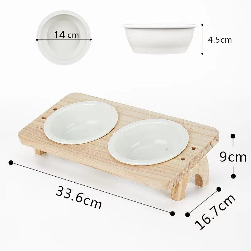 Bamboo Wood Pet Food Bowl Cutier Store