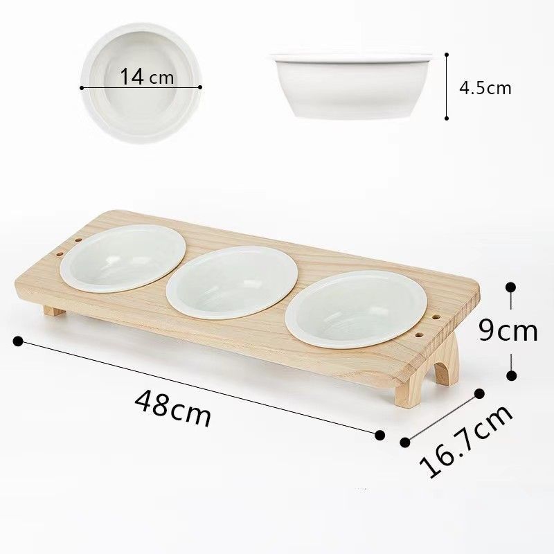 Bamboo Wood Pet Food Bowl Cutier Store