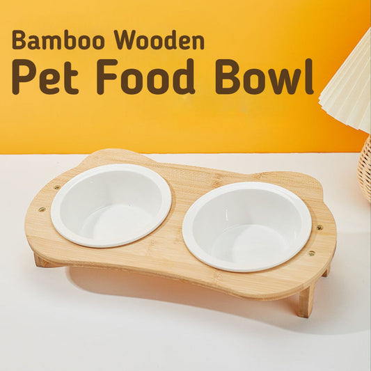 Bamboo Wood Pet Food Bowl - Cutier Store