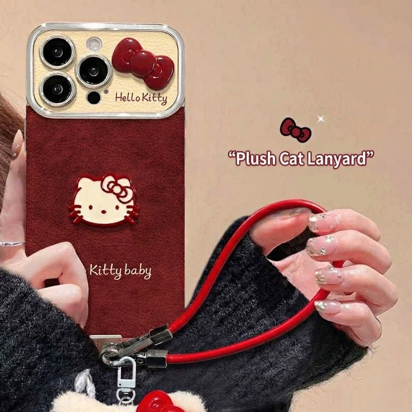 Cute KT Window Display Case – Leather Finish for iPhone