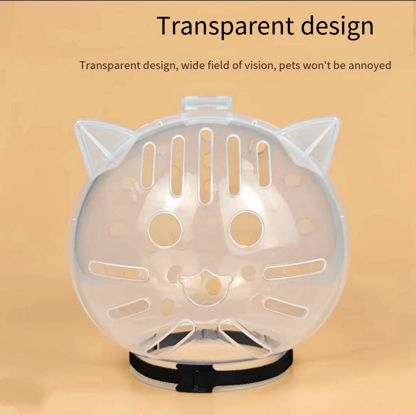 Cat Transparent Muzzle with Breathable Hood | Safe Grooming & Anti-Bite Cover