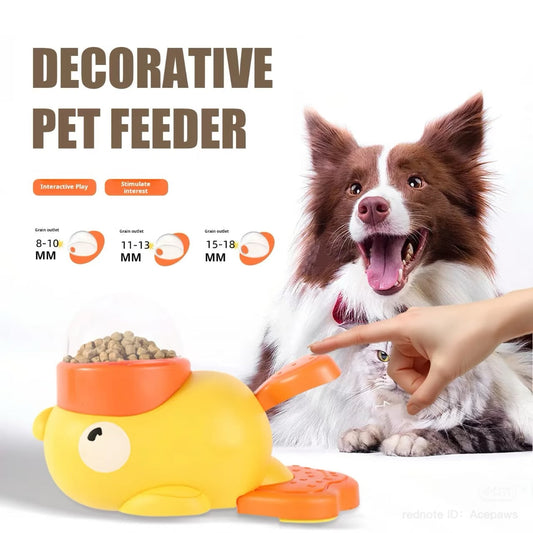 Interactive Duck Design Pet Feeder - Slow Food Dispenser