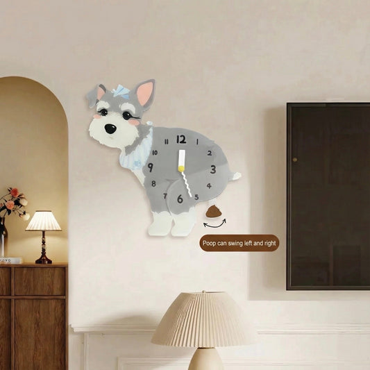 Whimsical Popping Puppy Wall Clock - 3D Cute Home Decor