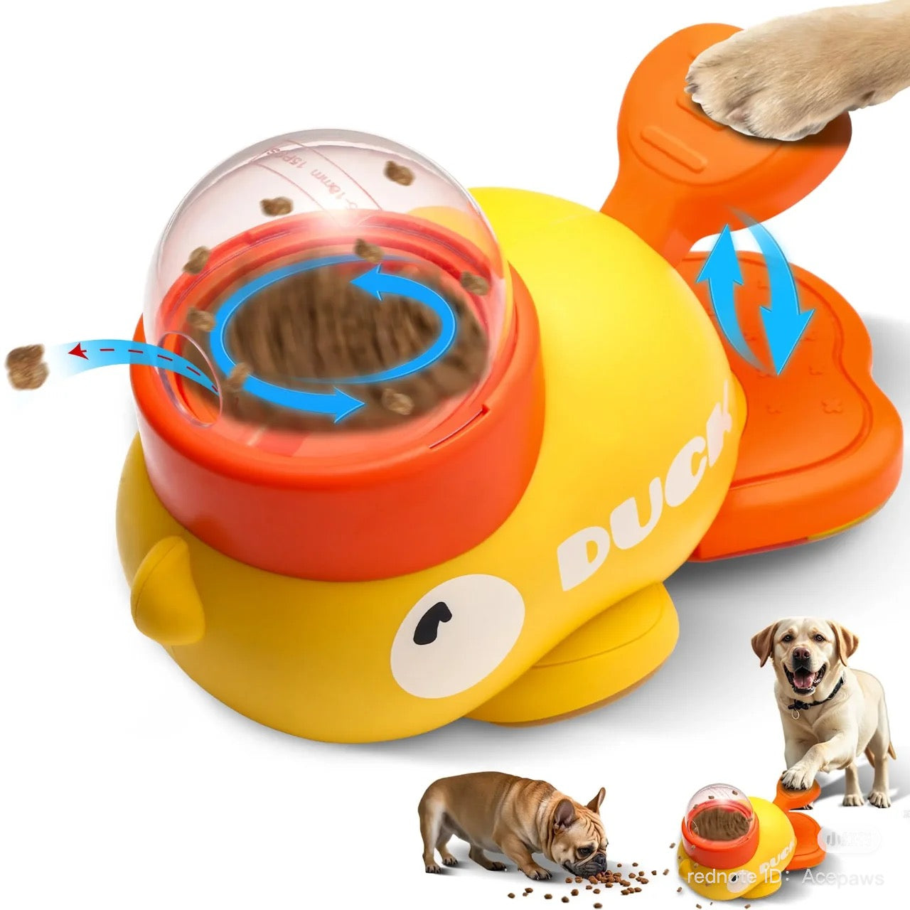 Interactive Duck Design Pet Feeder - Slow Food Dispenser