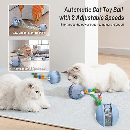 Cat smart interactive feather rolling ball - Cutier Store