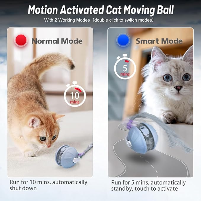 Cat smart interactive feather rolling ball - Cutier Store