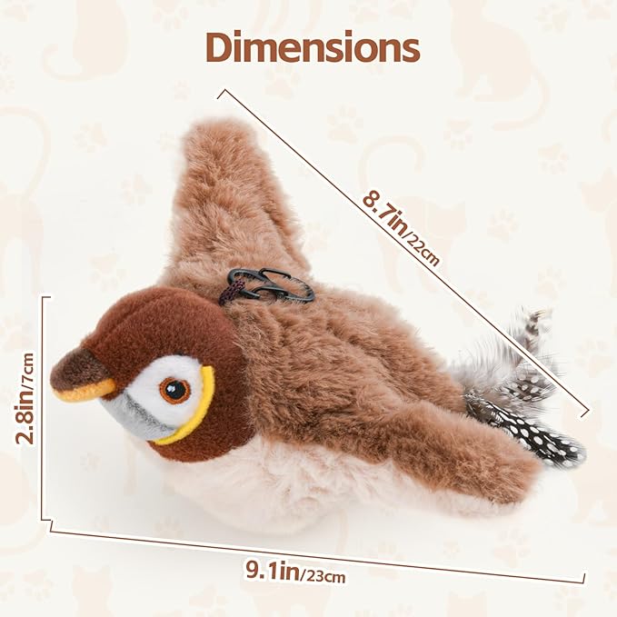 Chirping Cute Sparrow flapping Bird cat toy - Cutier Store