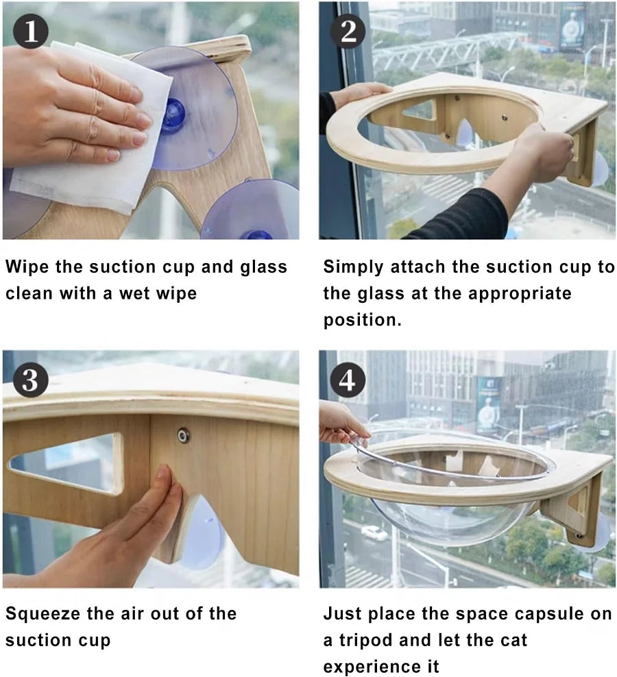 Acrylic Cat Window Perch for Indoor Cats, 20kg/30kg Load Bearing Cat Hammock - Cutier Store