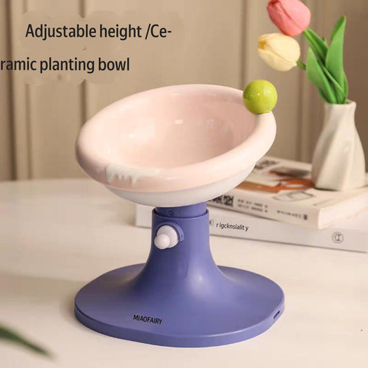 Adjustable Pet cute bouquet style Cat anti spill Bowl - Cutier Store