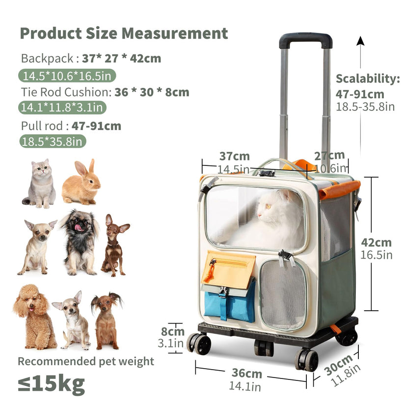 Pet Carrier Large Trolley Bag - Cutier Store