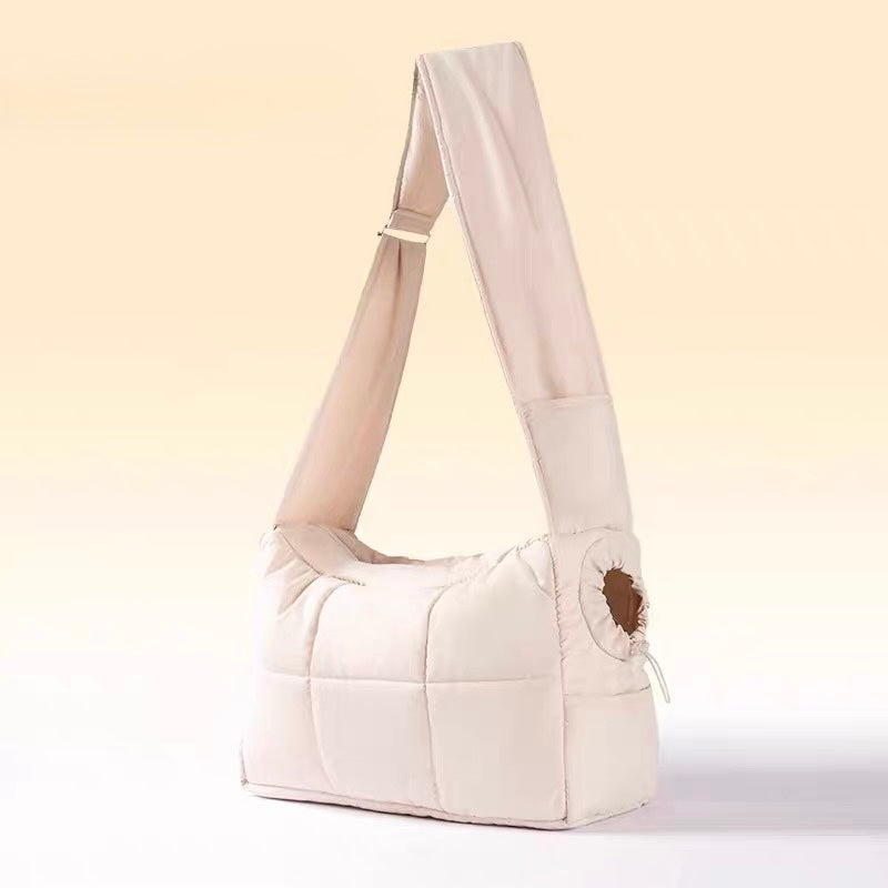 Luxury Quilted Pet Carrier Bag - Minimalist & Travel Friendly