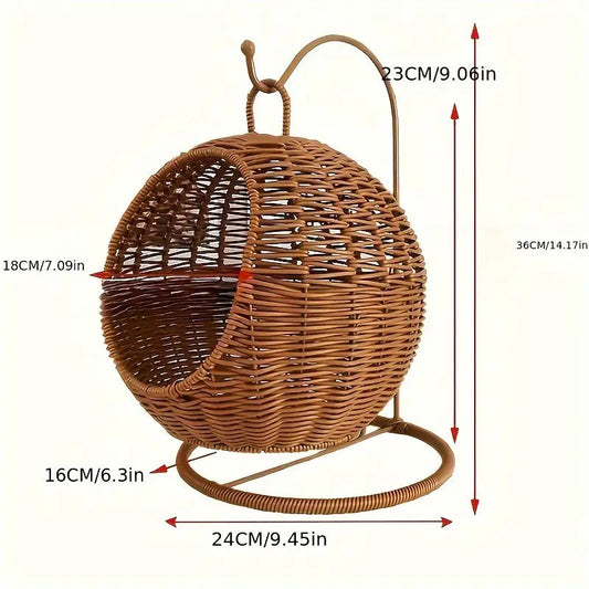 Creative Woven Rattan Style cat Hammock - Cutier Store