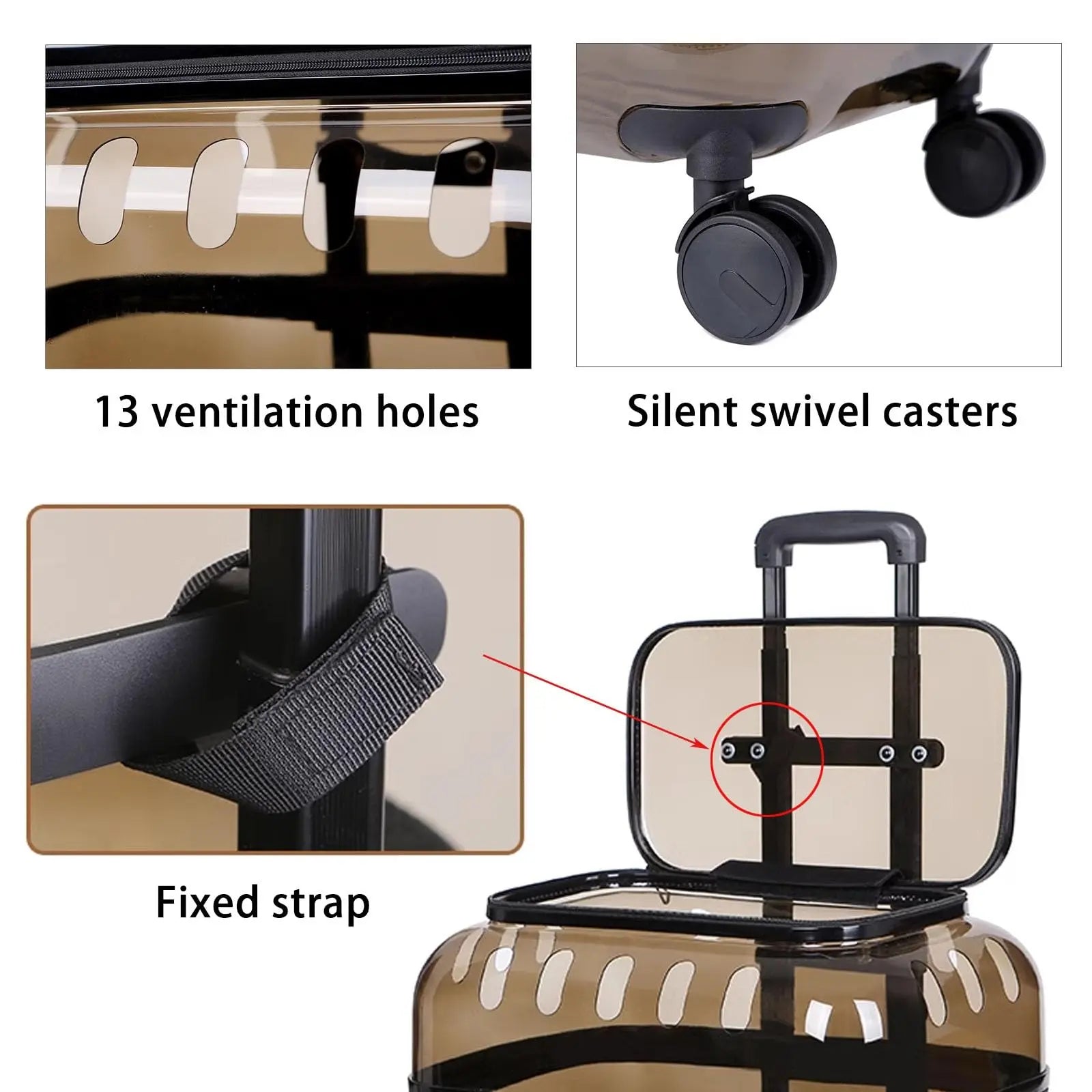 CutierStore® Transparent Pet Travel Trolley - Cutier Store