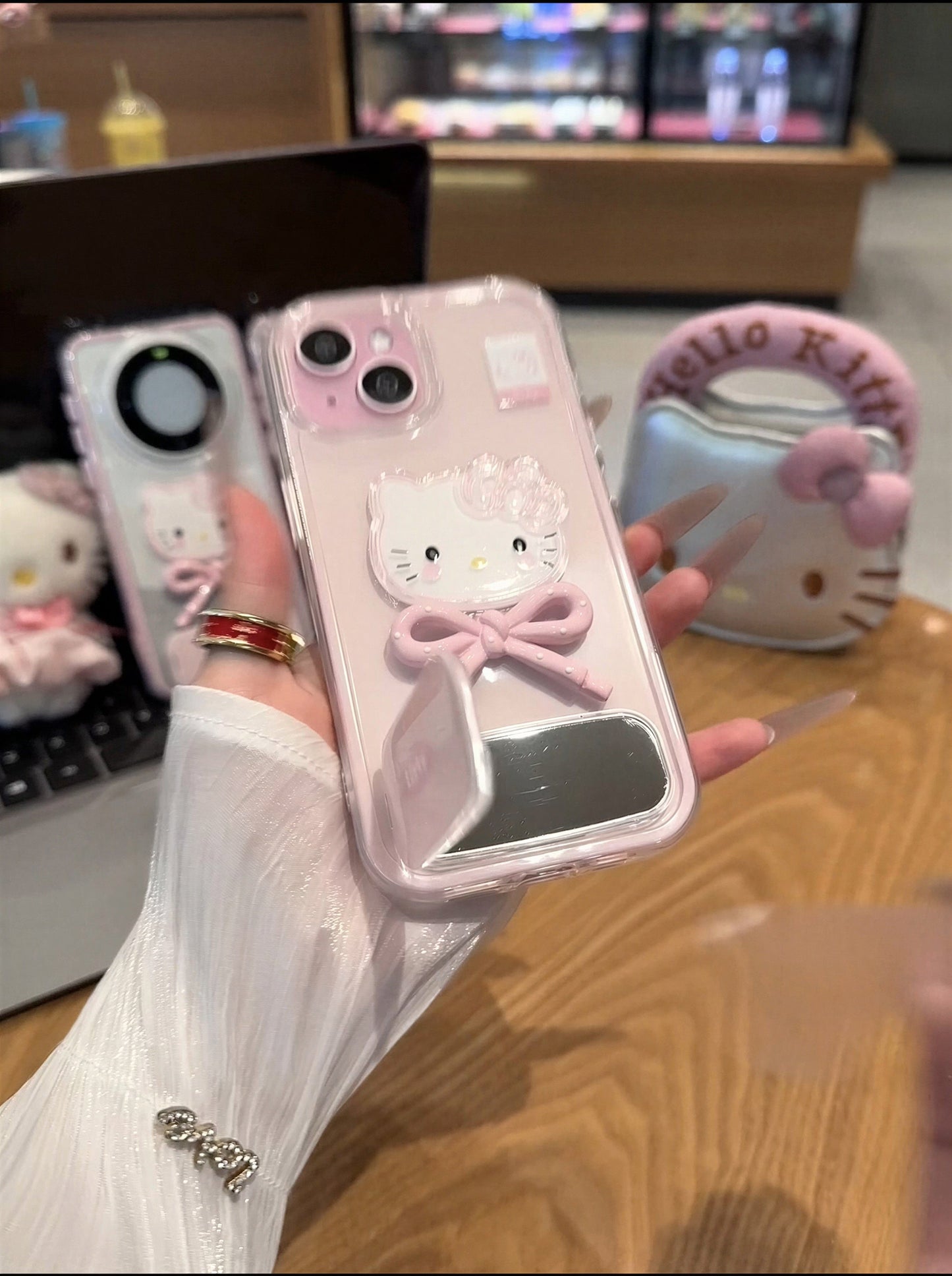 Cute Pink Kitty Bow Phone Case