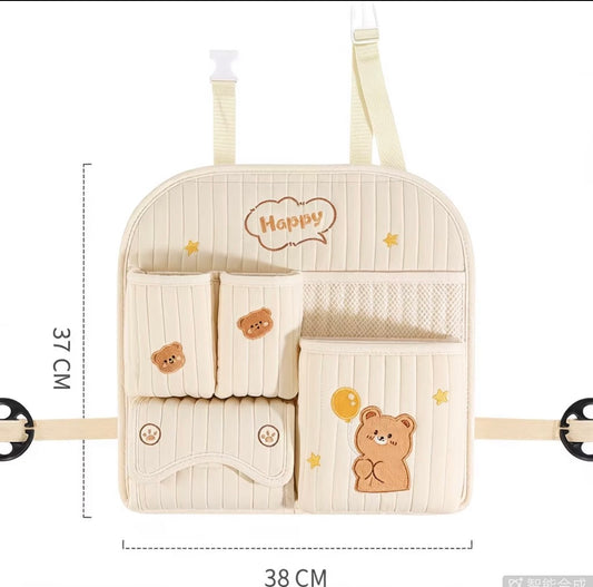 Kawaii Bear & Bunny Multifunctional Car Backseat Organizer & Tissue Holder