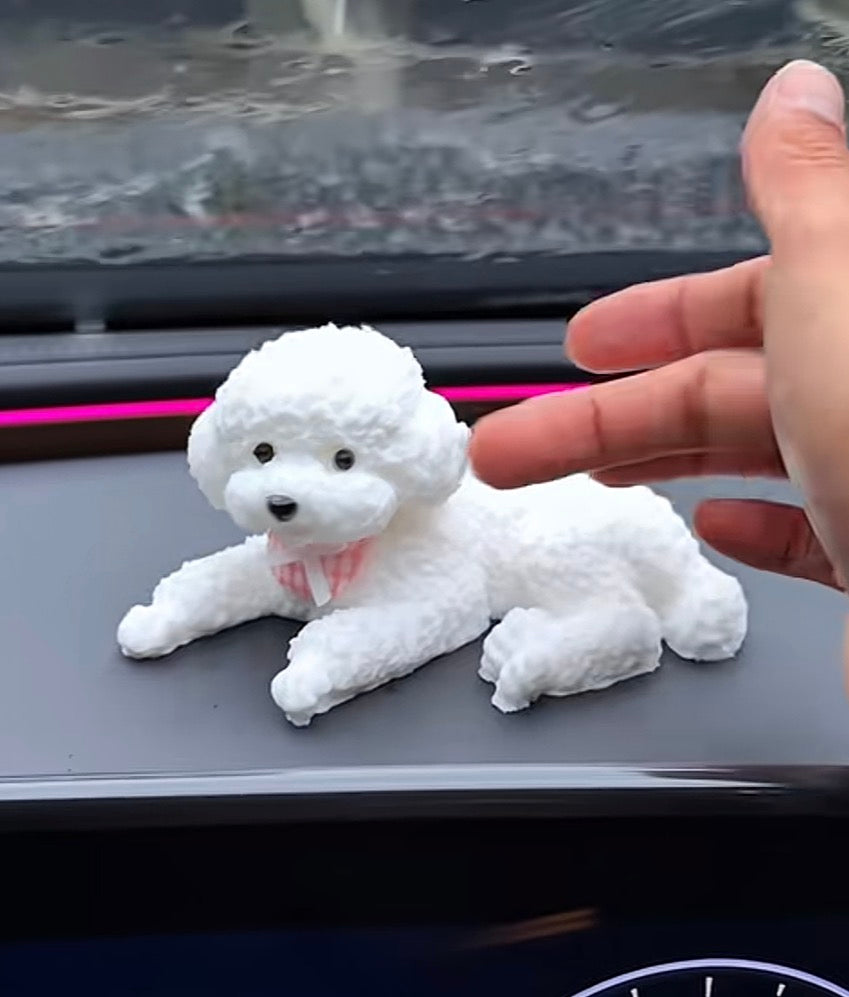 Car interior cute stress free maltese puppy toy