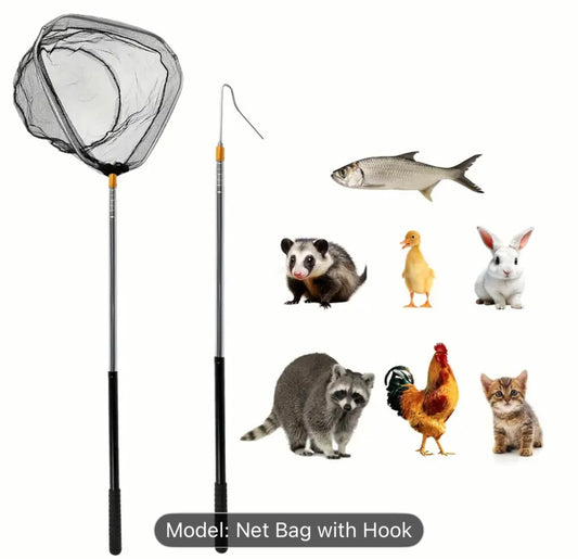 Heavy Duty Animal Catch Net with Hook – Telescopic Handle for Cats, Chickens, Rabbits, Ducks & Small Animals