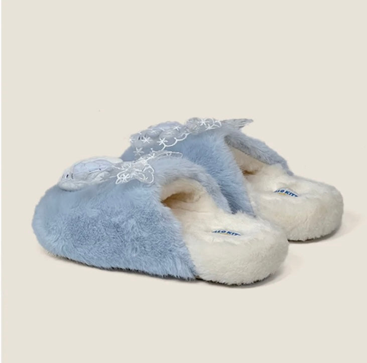 Cute fur cat plush slipper