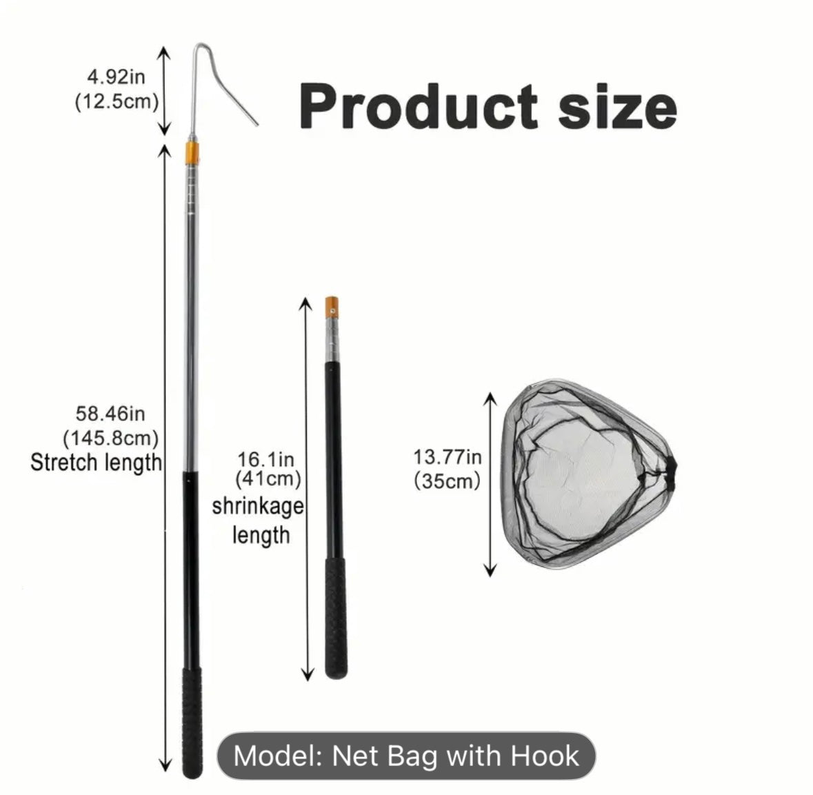 Heavy Duty Animal Catch Net with Hook – Telescopic Handle for Cats, Chickens, Rabbits, Ducks & Small Animals