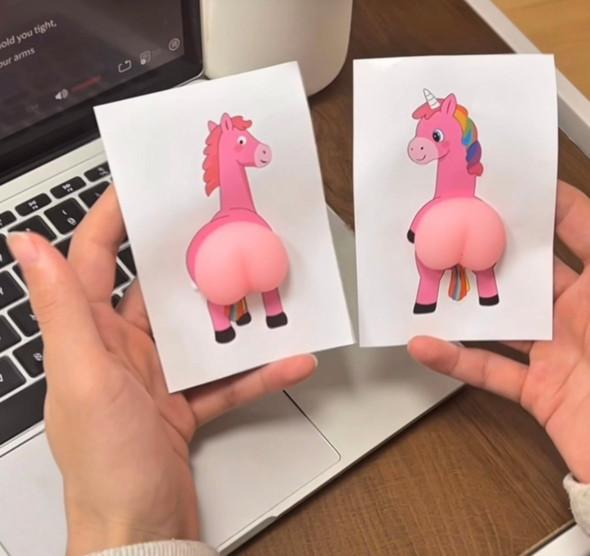 Unicorn Butt Door Stickers - Funny Anti-Collision Wall Decals