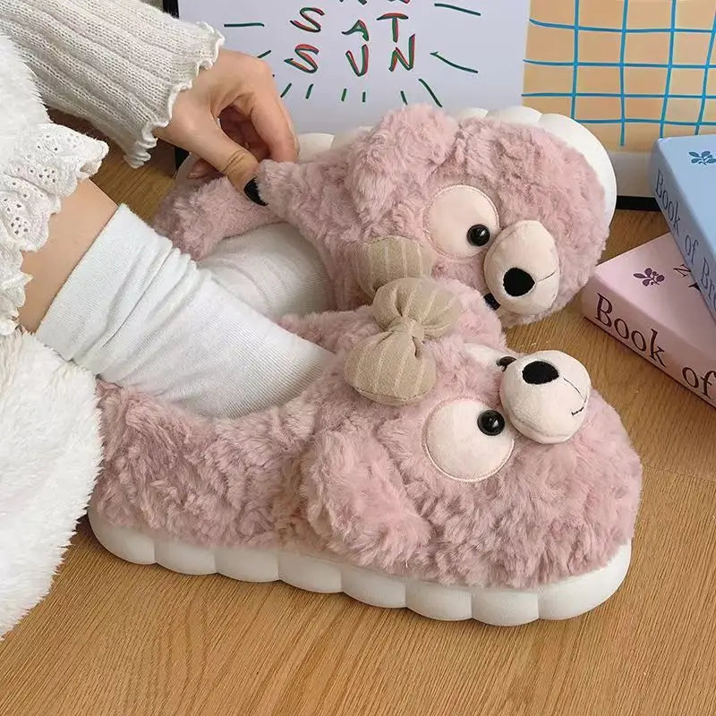Cute Bear Fur Cotton for Slippers