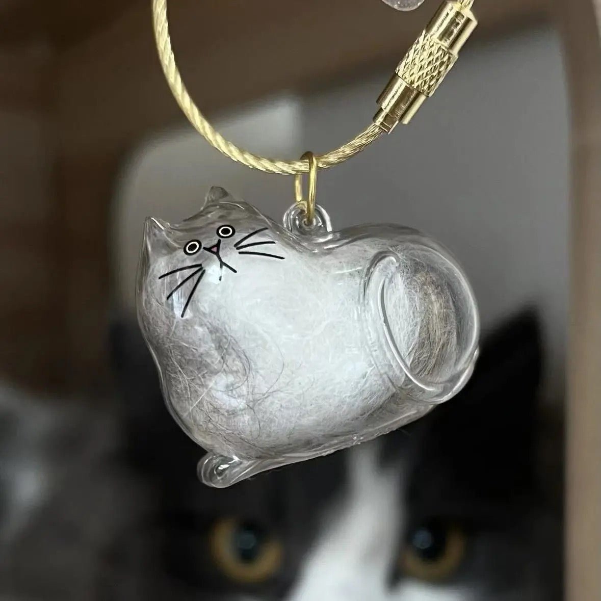 Cat Hair Keepsake Capsule Pendant Keychain - Cutier Store