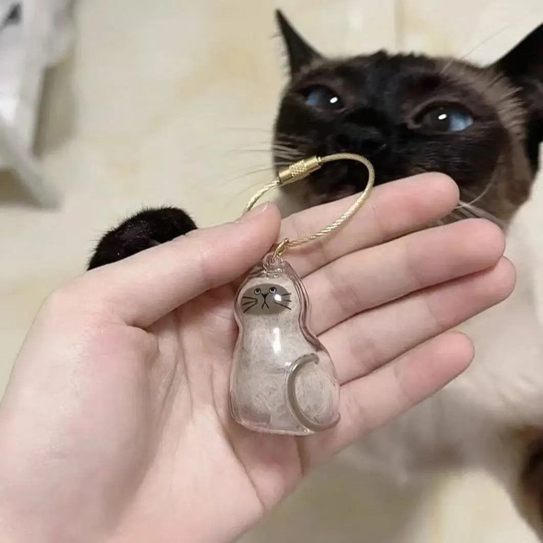 Cat Hair Keepsake Capsule Pendant Keychain - Cutier Store