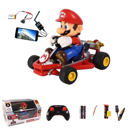 🎮 Mario Kart RC with Wireless Dash Cam – Remote Control Racing Fun for Cats & Family