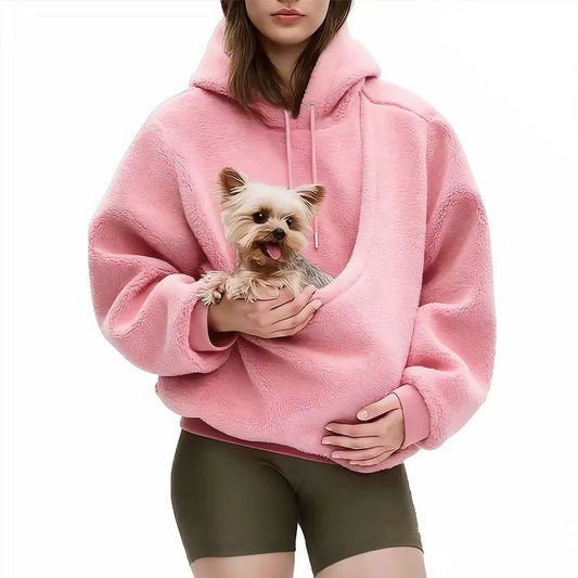 Kangaroo Pocket Hoodie Sweatshirt – Large Pouch Pet Carrier