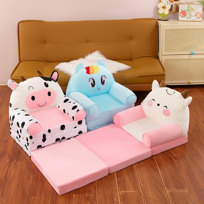 Cute plush kids cozy sofa