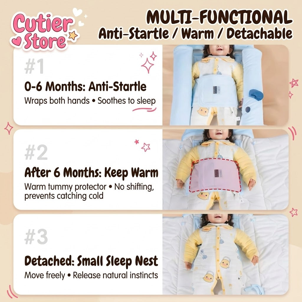 3-in-1 Constant Temperature Baby Sleeping Bag & Swaddle | Anti-Startle Sleep Sack