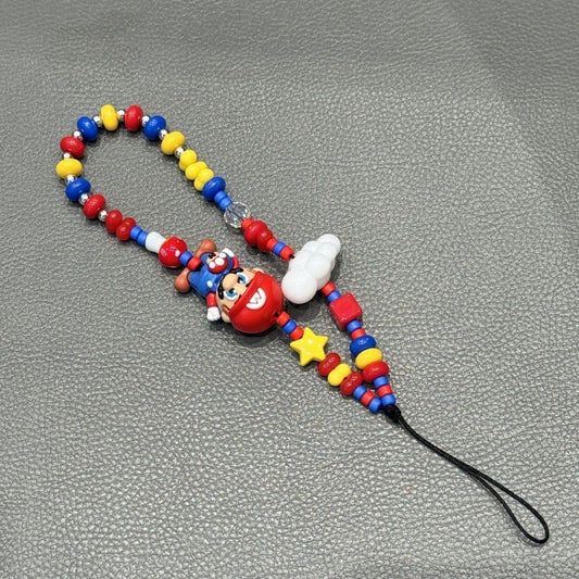 Retro Arcade Hero Beaded Phone Charm