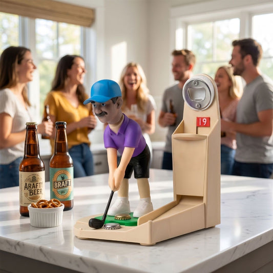 Playful 3D Golfer Magnetic Bottle Opener