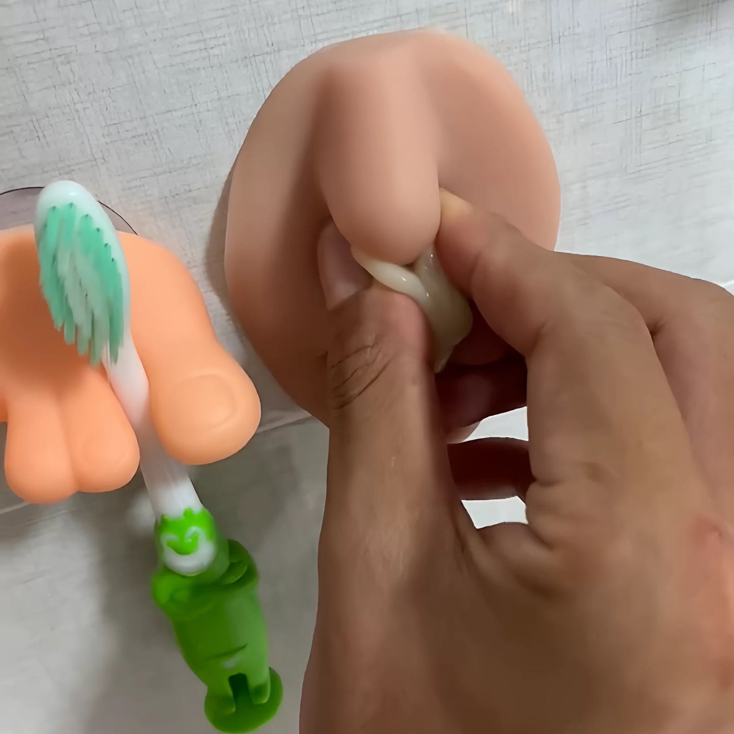 Abstract Nose Sanitizer with Toothbrush holder prank