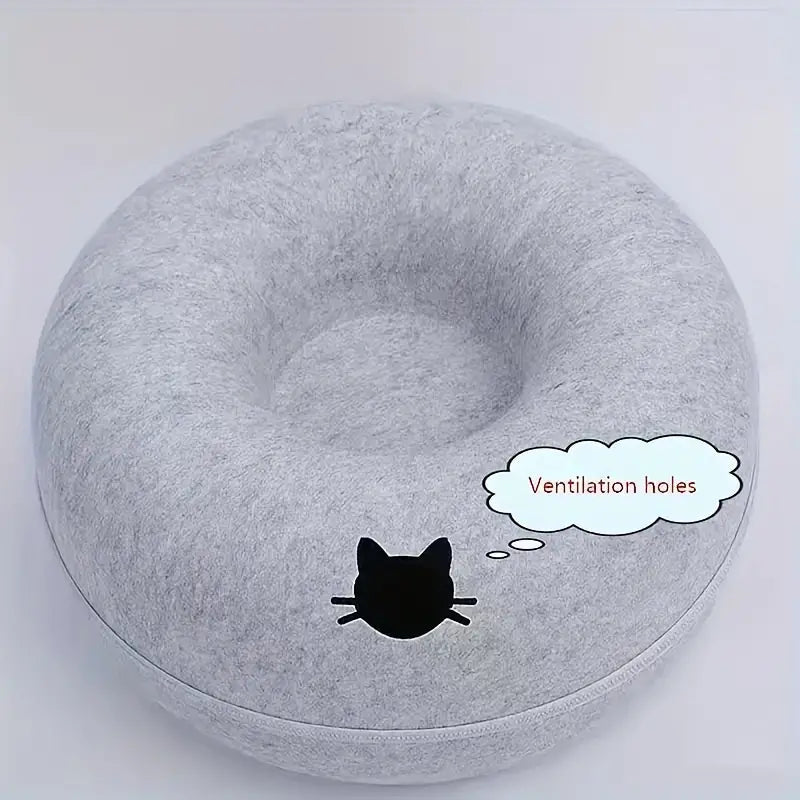 Tire Cat Bed Felt Donut Cat Nest Tunnel, Cat Sleeping Nest House - Cutier Store