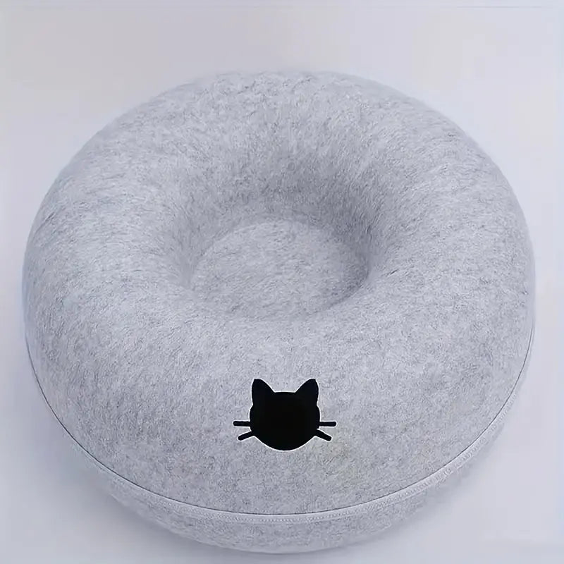 Tire Cat Bed Felt Donut Cat Nest Tunnel, Cat Sleeping Nest House - Cutier Store
