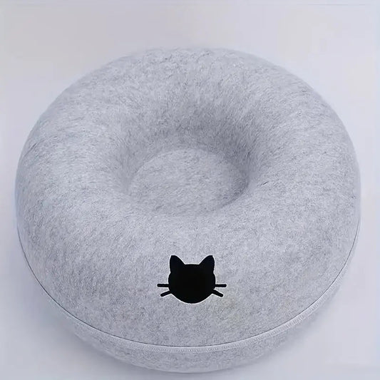 Tire Cat Bed Felt Donut Cat Nest Tunnel, Cat Sleeping Nest House - Cutier Store