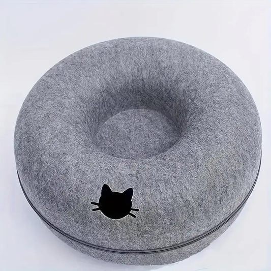 Tire Cat Bed Felt Donut Cat Nest Tunnel, Cat Sleeping Nest House - Cutier Store