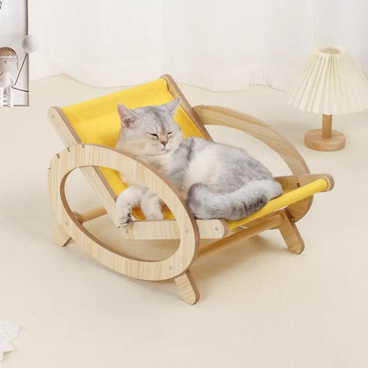 Luxury Wooden cat bed summer hammock chair - Cutier Store