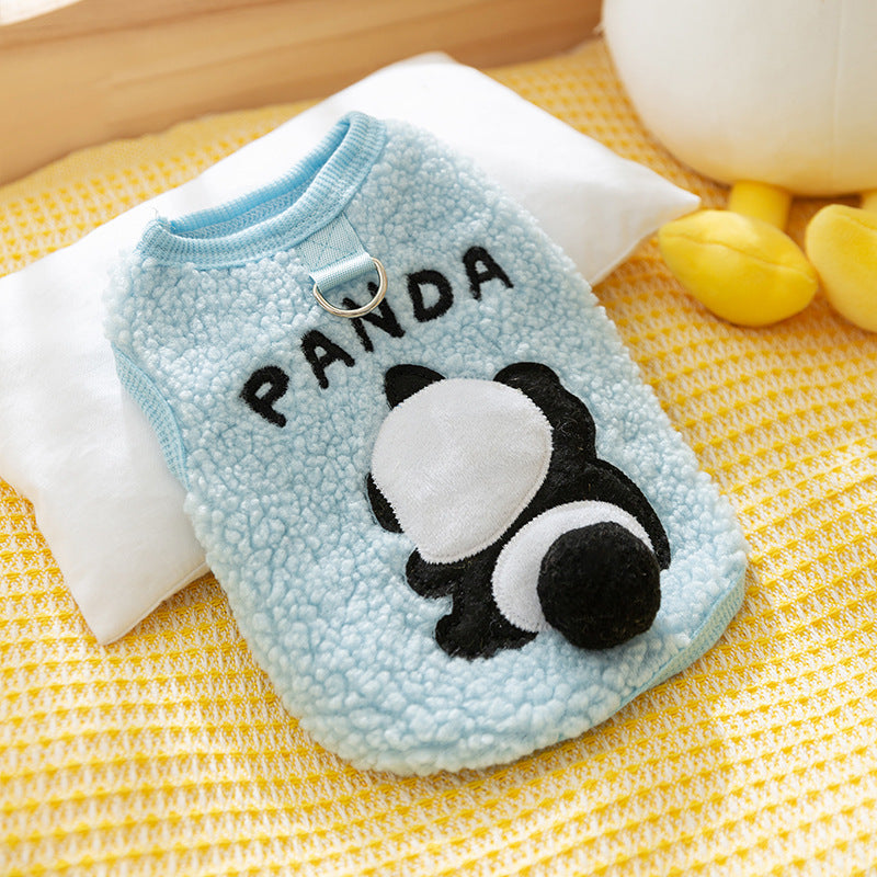 Cute Winter Pet Sweatshirt jacket Round giant panda*can be towed Xs (recommended weight 1-3catty)