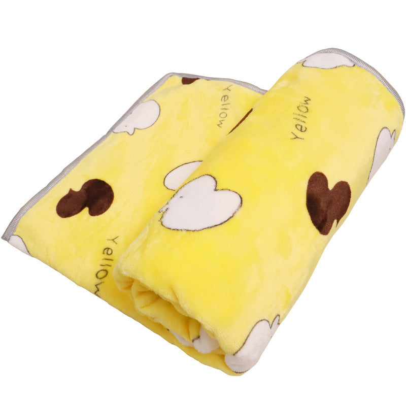 Cute Thick Pet Blanket Cute duckling yellow L size 100*70cm