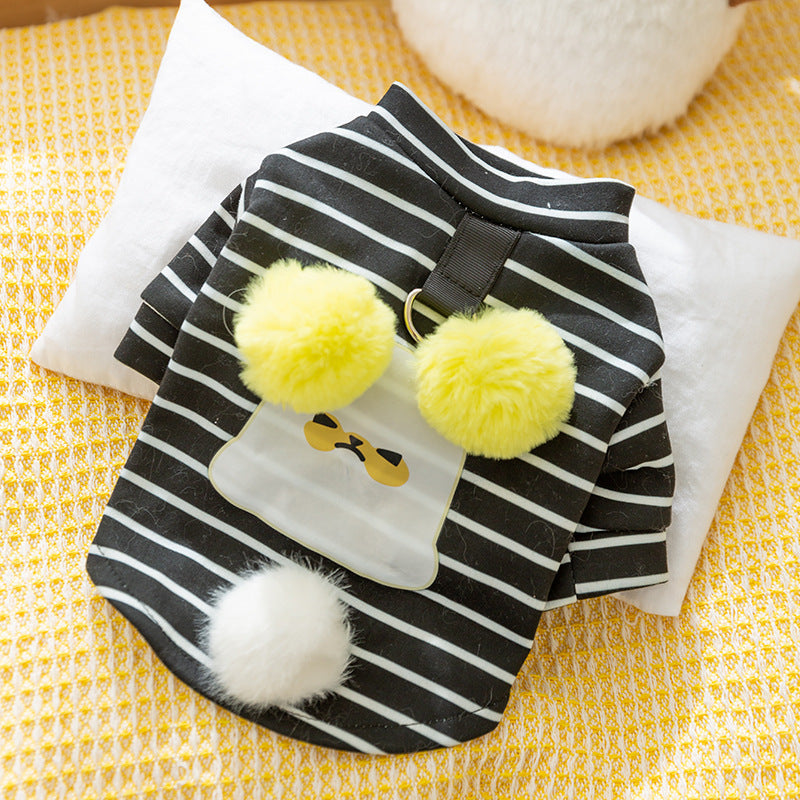 Cute Winter Pet Sweatshirt jacket Black ball*can be towed Xs (recommended weight 1-3catty)