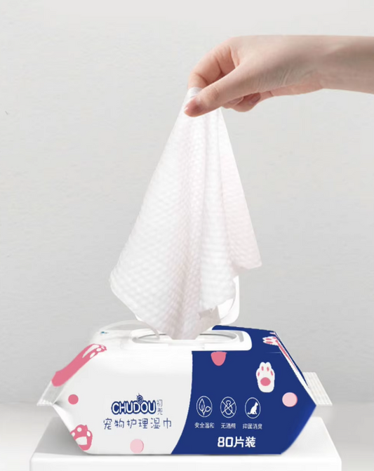 Pet Cleaning Wipes – Gentle, Hypoallergenic & Easy Paw and Fur Care (80pcs) - Cutier Store