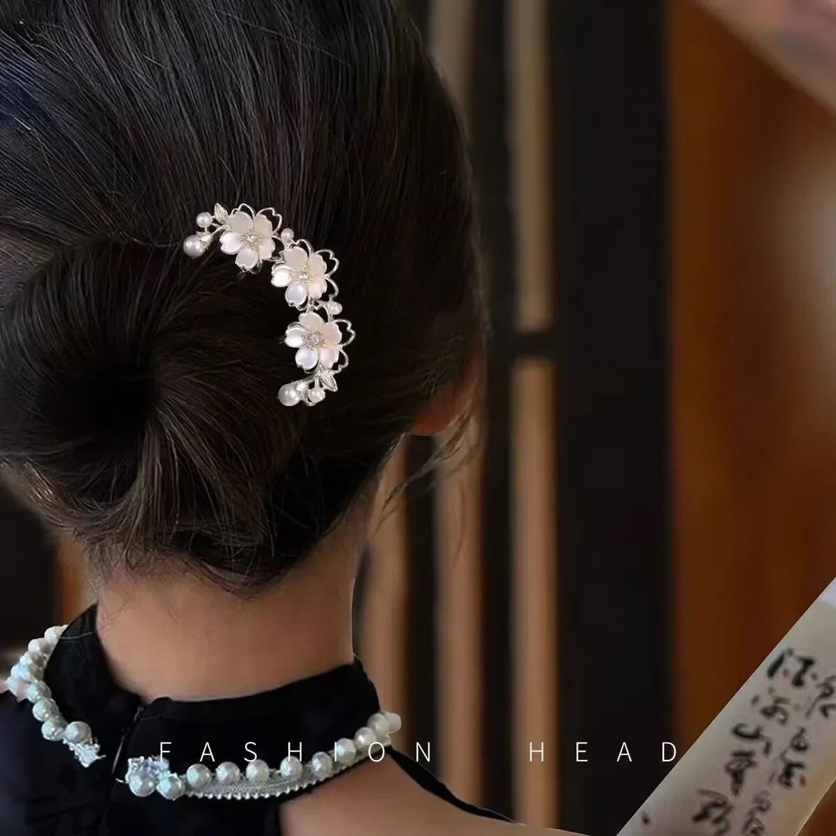 Pearl Flower Wavy Hair Combs - Cutier Store