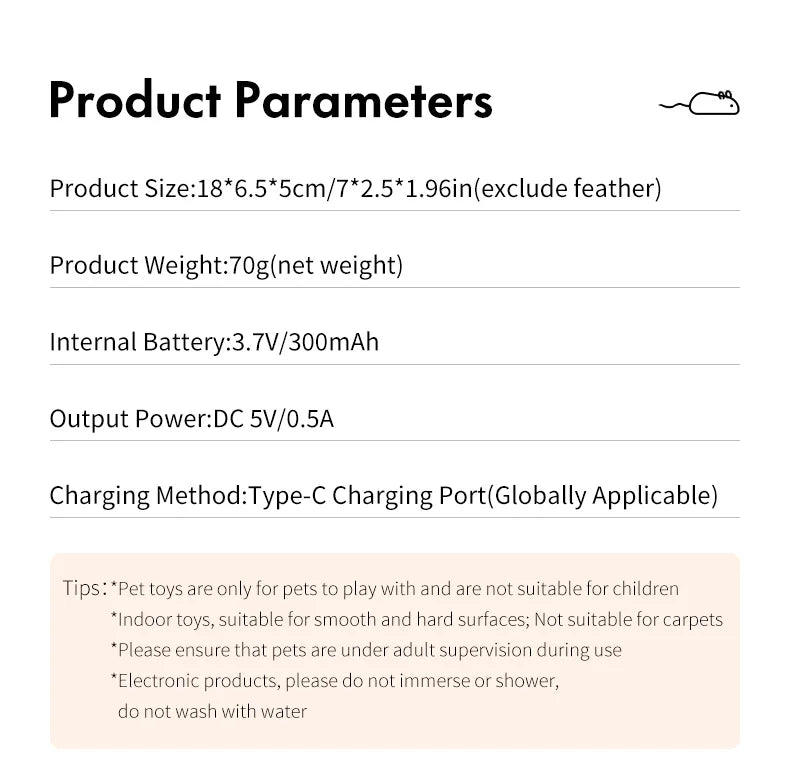 Rechargeable Moving Mouse Cat Toy – Interactive Sound & Motion for Kittens - Cutier Store