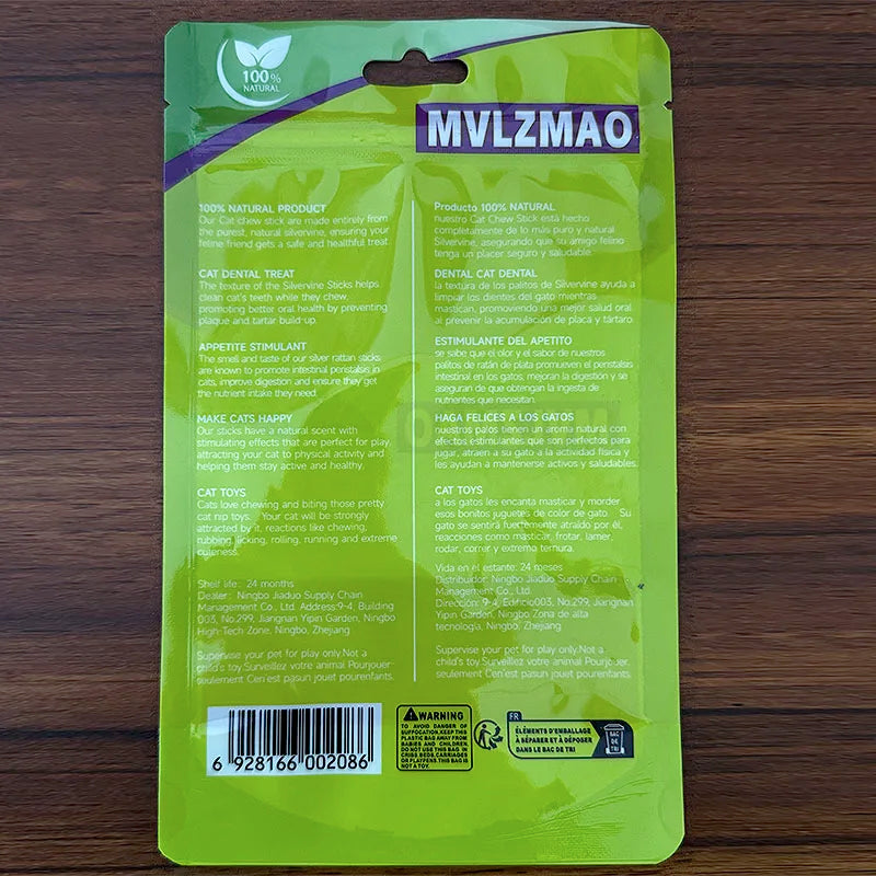 Natural Silvervine Catnip Chew Sticks – Healthy Dental Treat for Cats - Cutier Store