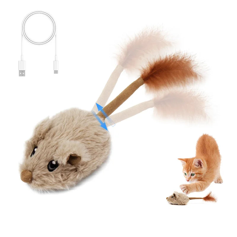 Rechargeable Moving Mouse Cat Toy – Interactive Sound & Motion for Kittens - Cutier Store