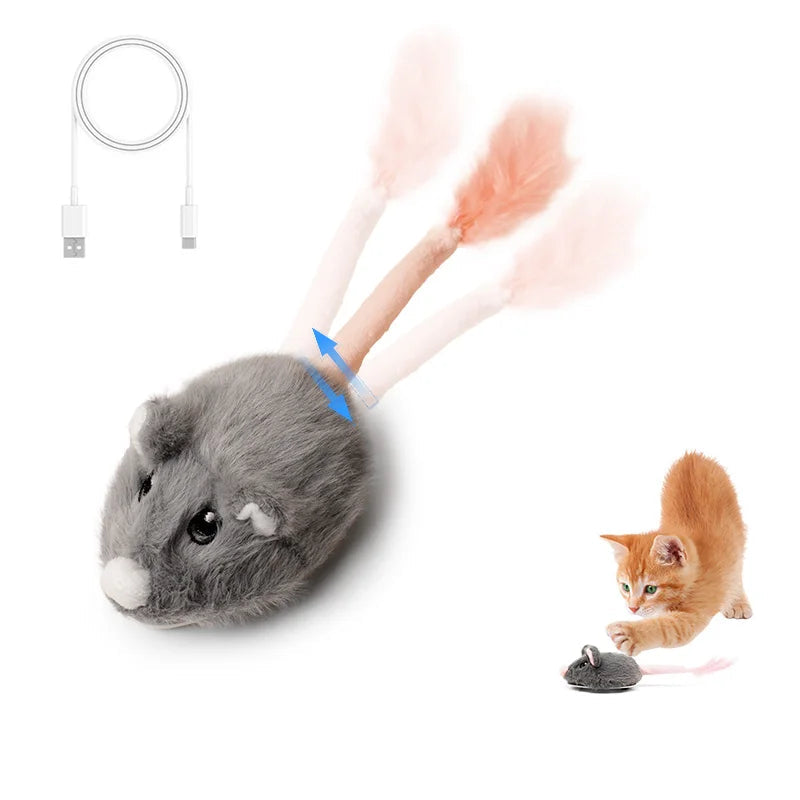 Rechargeable Moving Mouse Cat Toy – Interactive Sound & Motion for Kittens - Cutier Store