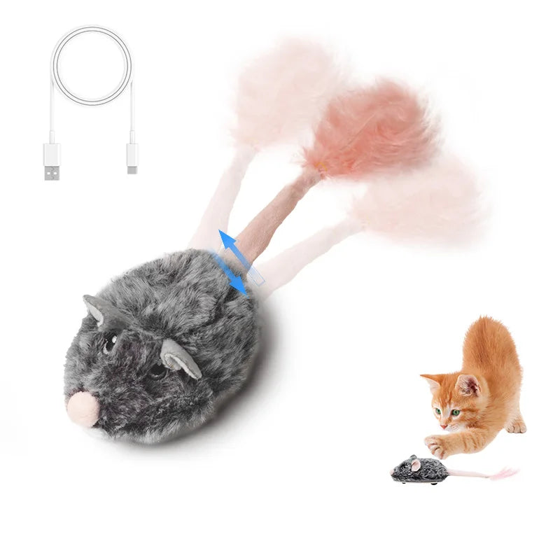 Rechargeable Moving Mouse Cat Toy – Interactive Sound & Motion for Kittens - Cutier Store