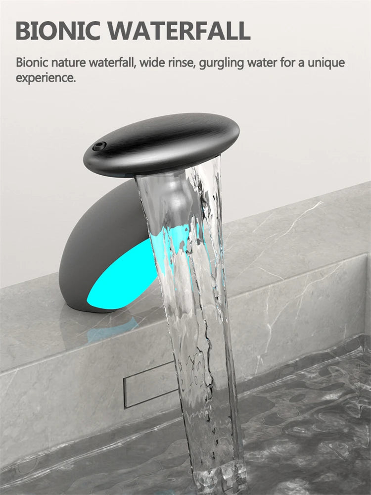 LED Temperature-Sensitive Pull-Out Basin Faucet – 360° Rotating with Ambient Light